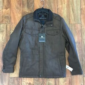 NWT Men’s Weatherproof Brown Microsuede Jacket